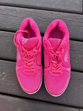 FILA Women's Hot Pink DLS Foam Low Top Mesh Athletic Sneakers 5HR18027-667